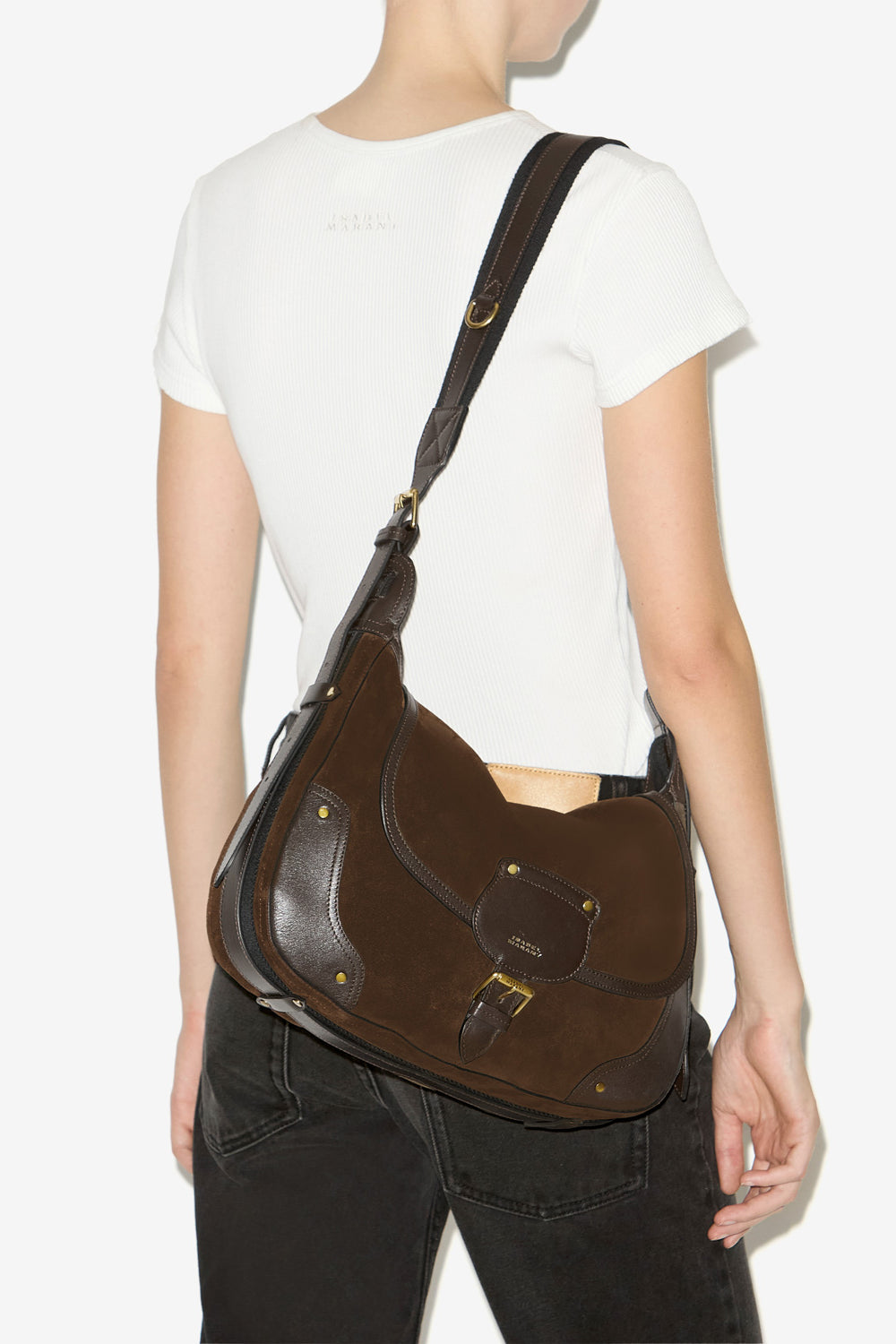 Sac besace sierra en cuir velours - Bronze - Woman - 2