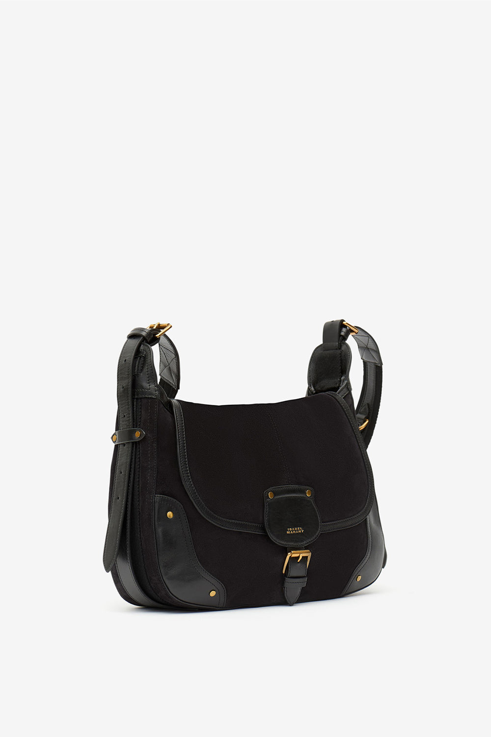 Sac besace sierra s en cuir de veau velours - Noir délavé - Woman - 5