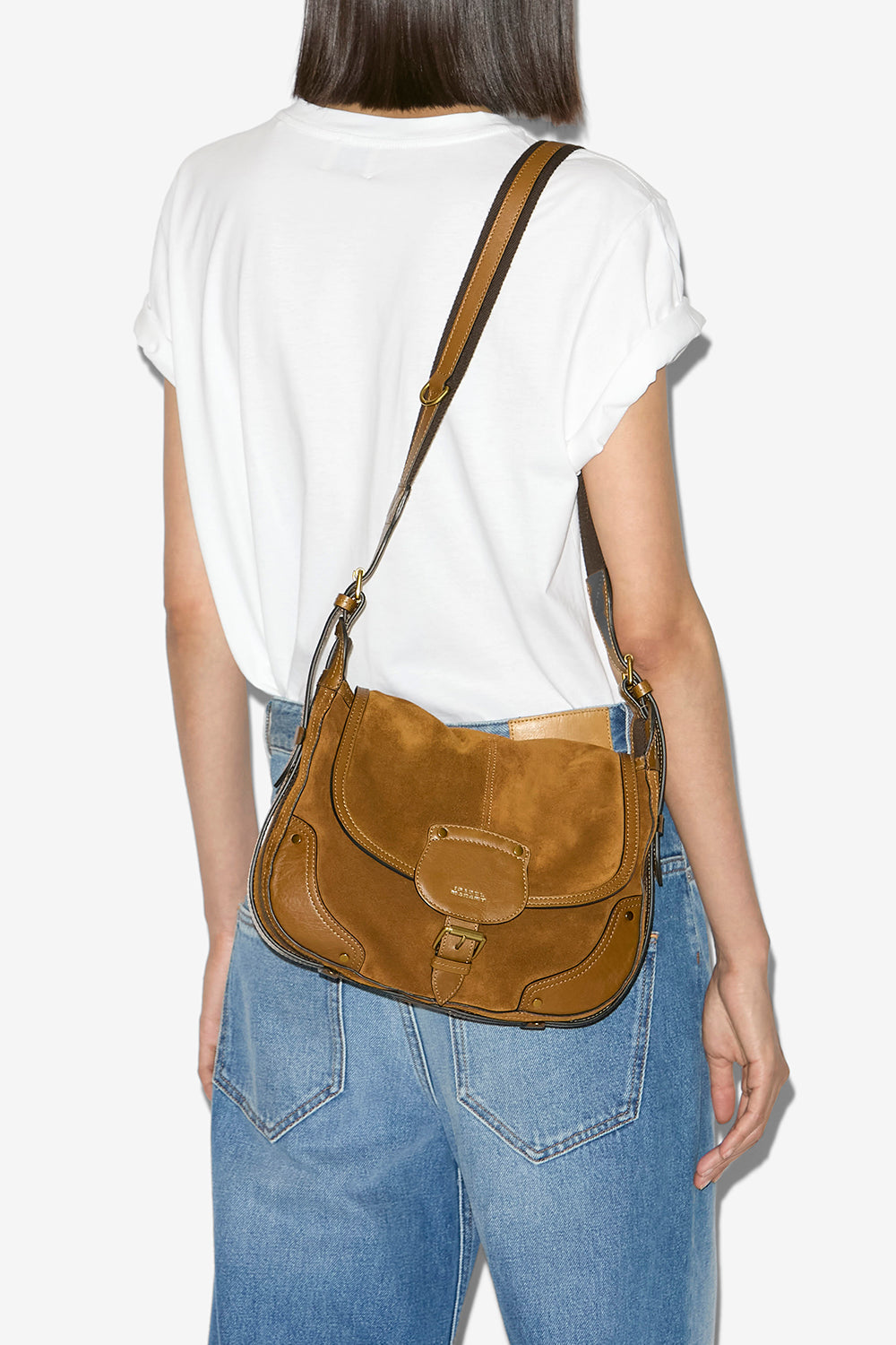 Sac besace sierra s en cuir de veau velours - Cognac - Woman - 2