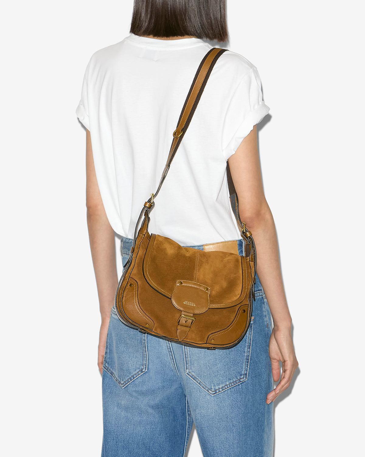 Borsa messenger sierra s in pelle di vitello scamosciata - Cognac - Woman - 4