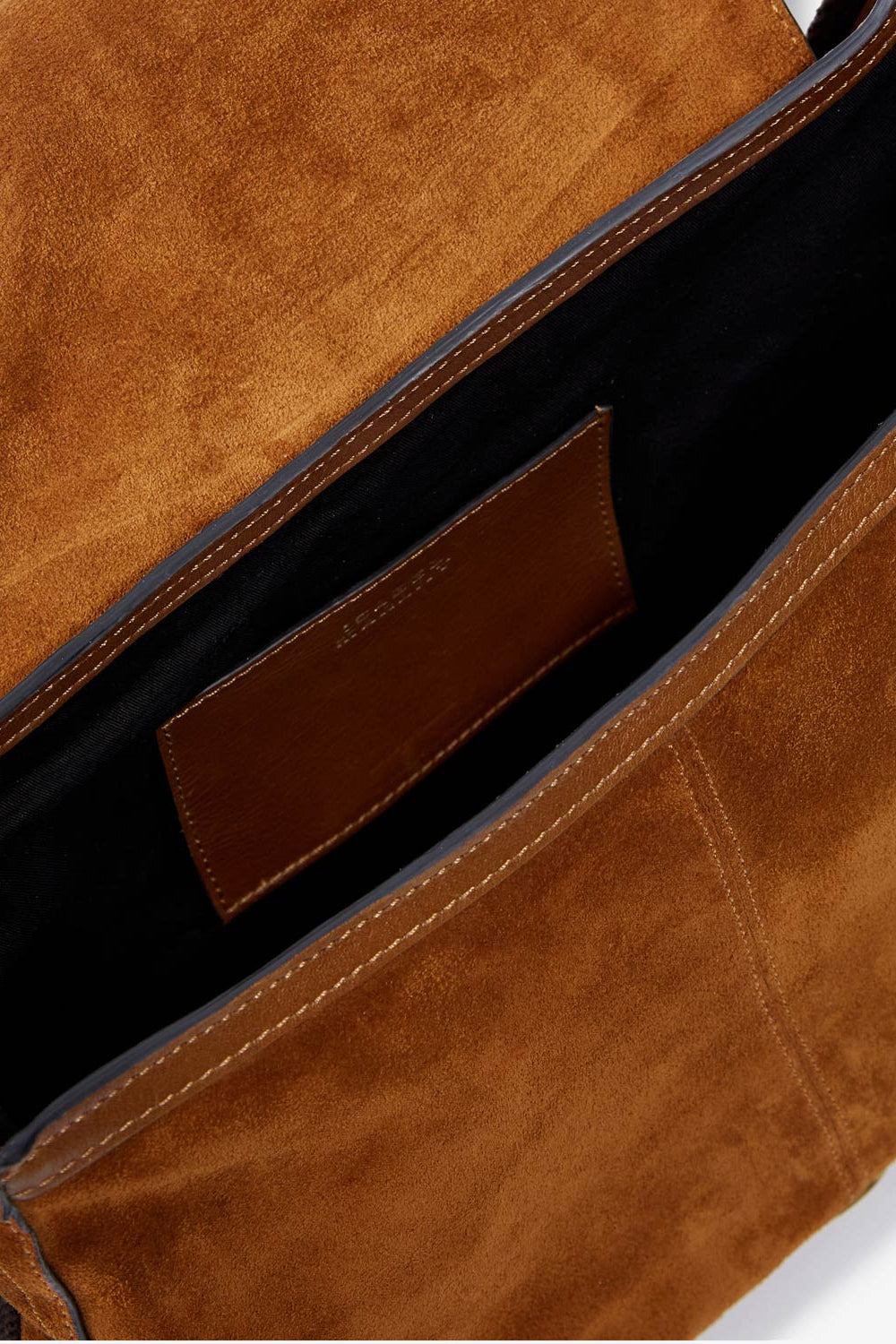 Sac besace sierra s en cuir de veau velours - Cognac - Woman - 4