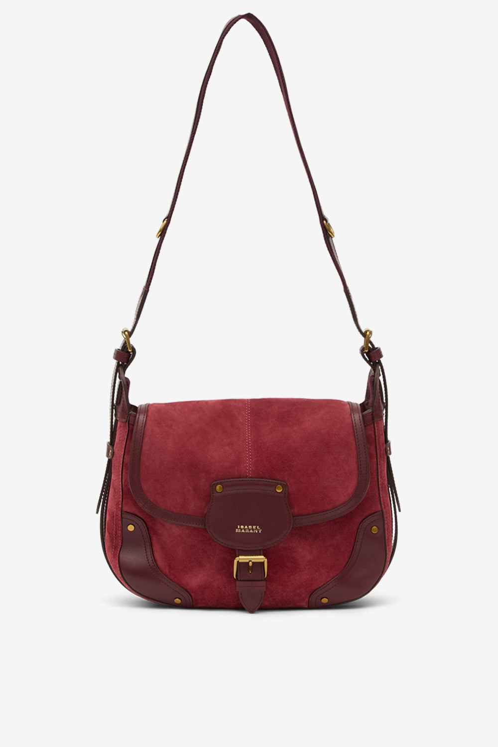 Borsa messenger sierra s in pelle di vitello scamosciata - Berry - Woman - 6