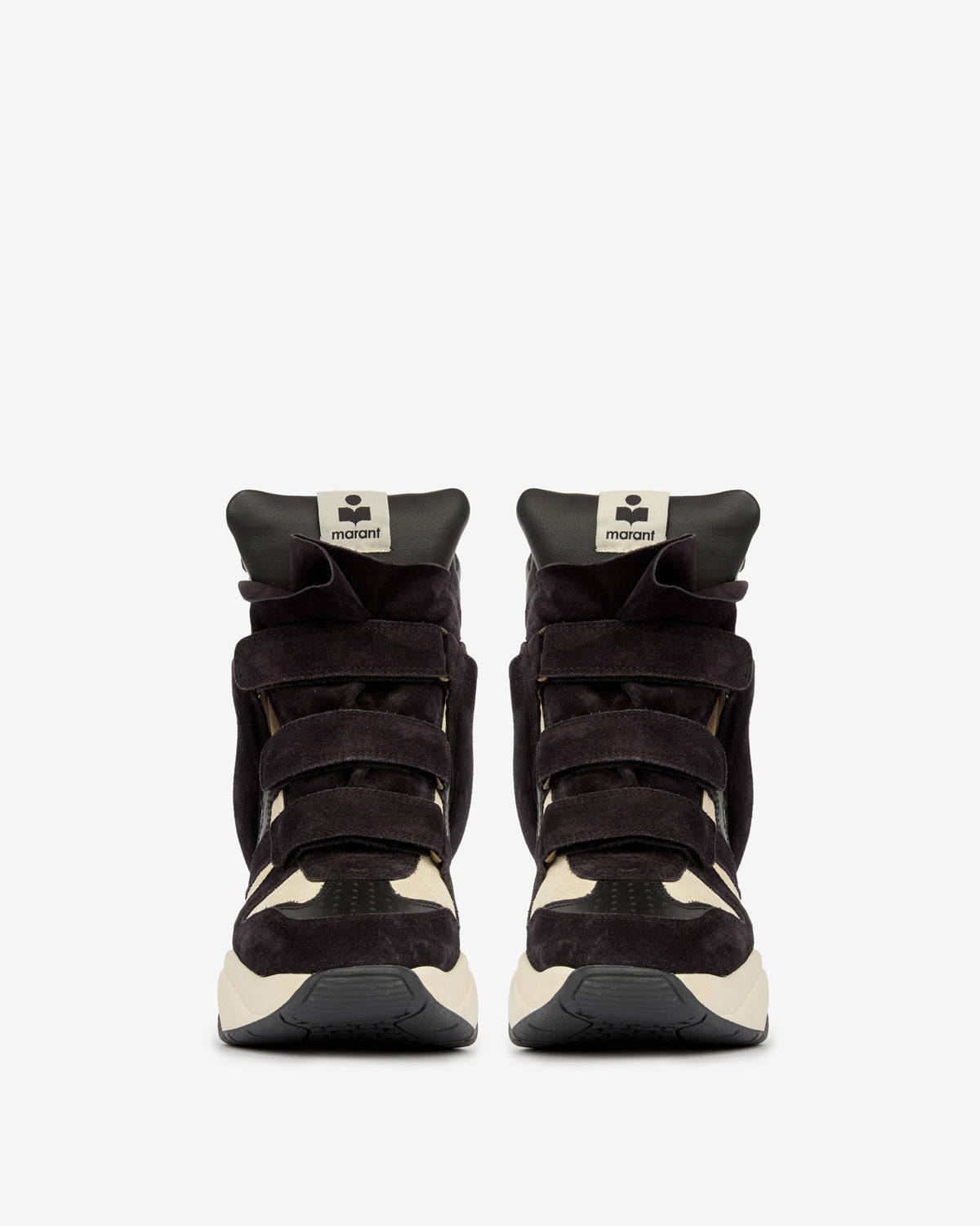 Sneakers balskee alte con zeppa in pelle di vitello scamosciata - Black-chalk - Woman - 4