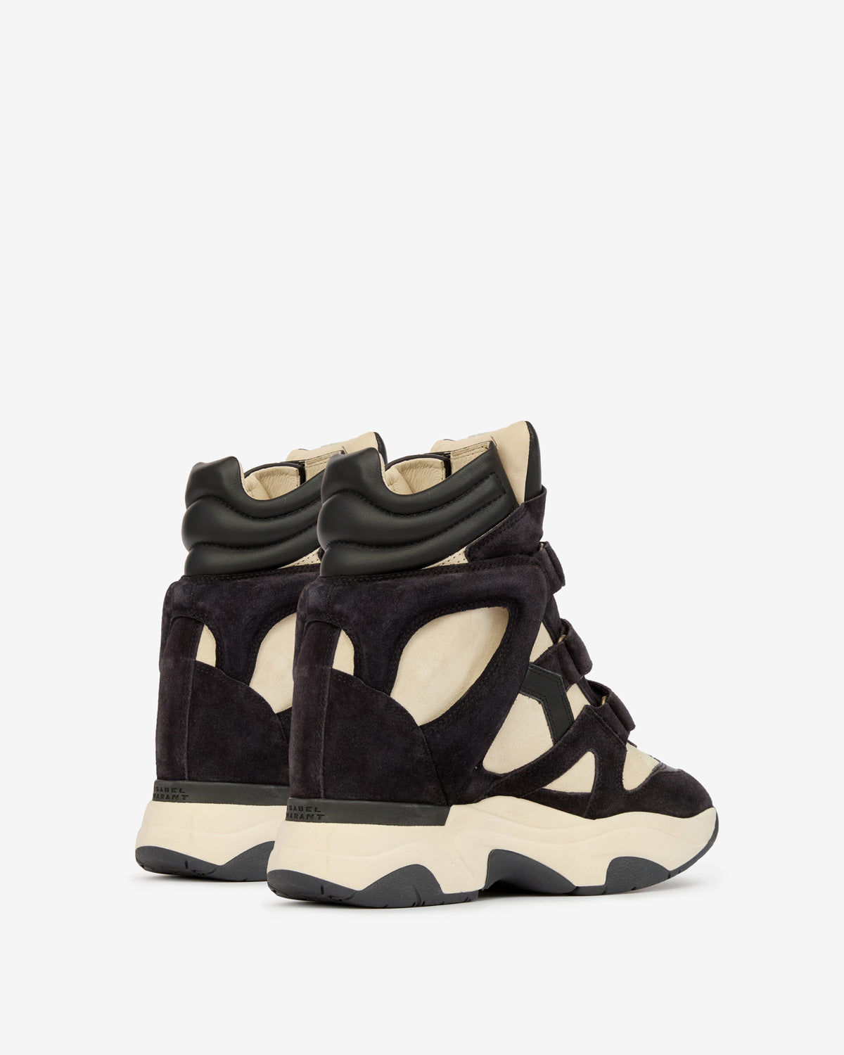 Sneakers balskee alte con zeppa in pelle di vitello scamosciata - Black-chalk - Woman - 2