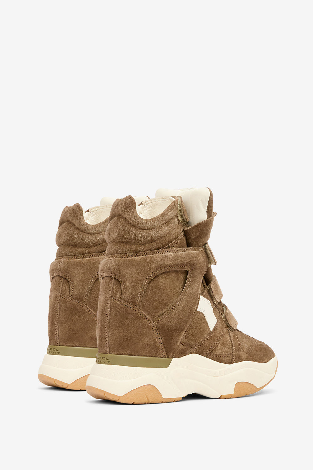 Sneakers high-cut con zeppa balskee in pelle di vitello scamosciata - Khaki-ecru - Woman - 2
