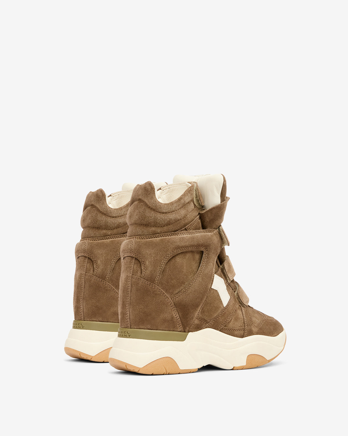 Sneakers high-cut con zeppa balskee in pelle di vitello scamosciata - Khaki-ecru - Woman - 2