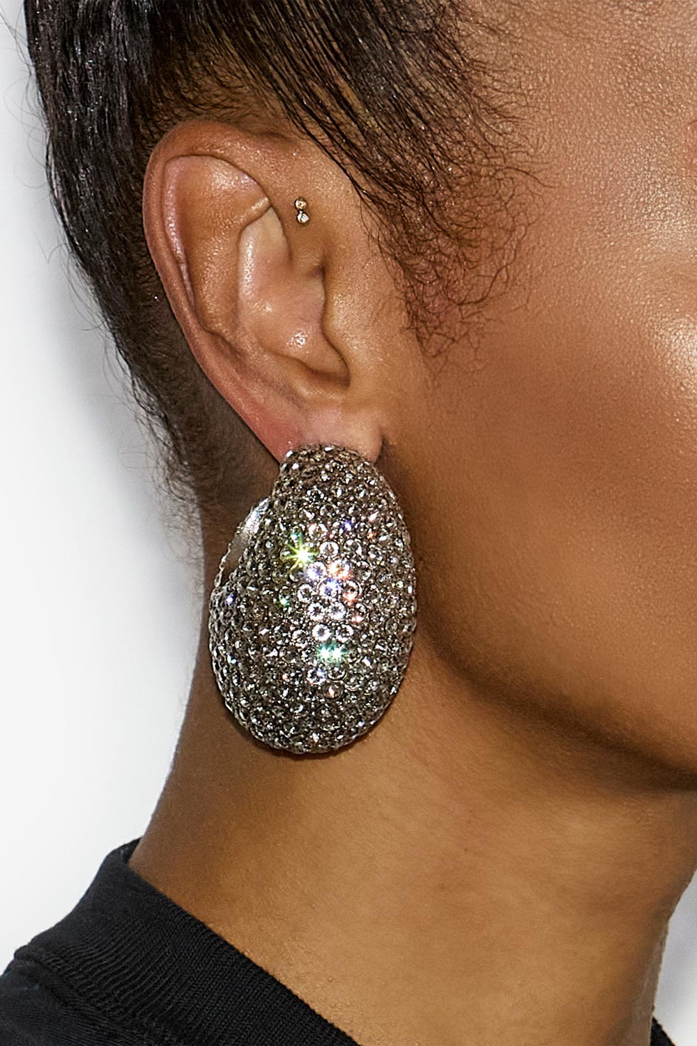 Kreolen-ohrringe enjoy mit strass - Silber - Woman - 2