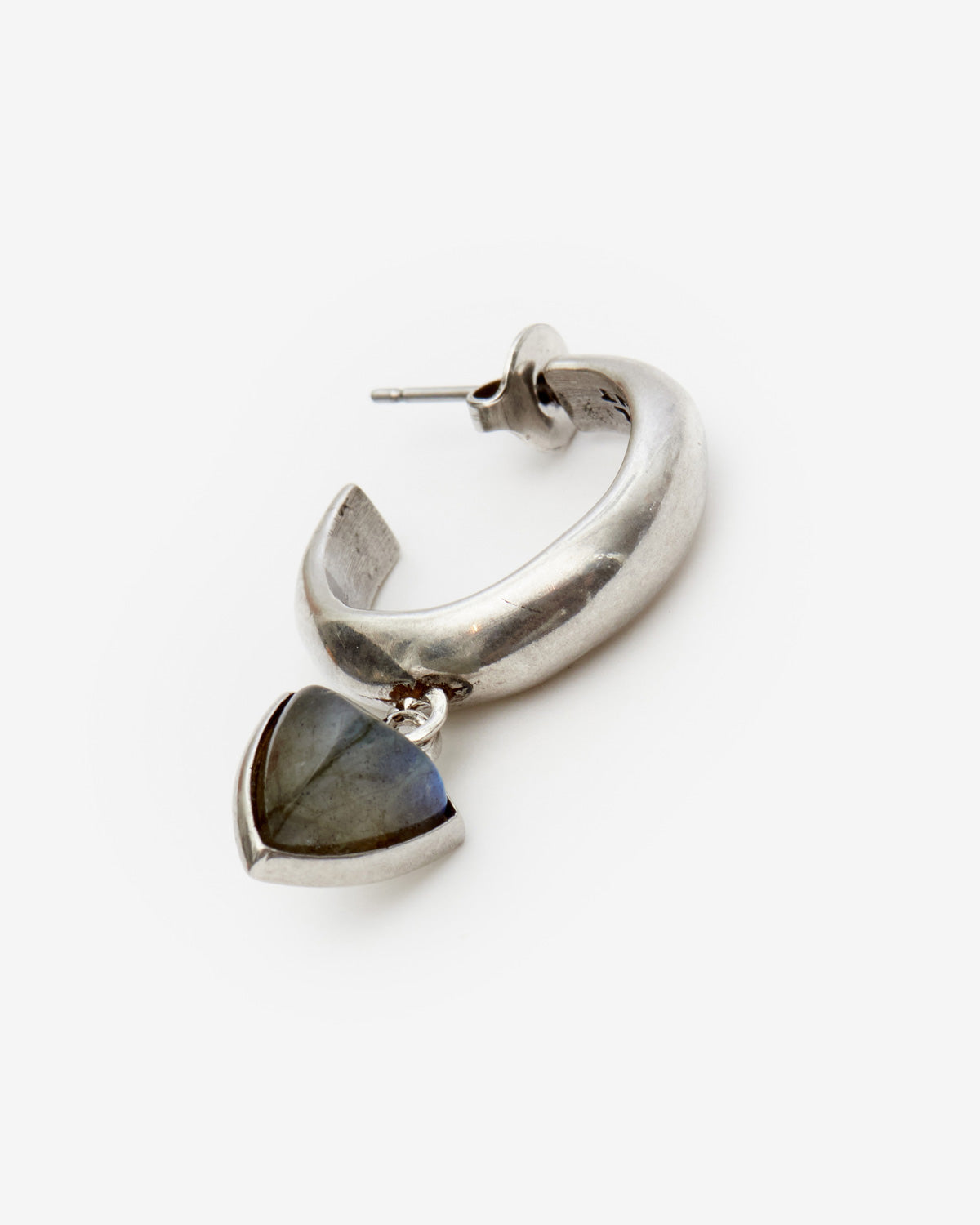 Boucle d'oreille unitaire cheerful man à pendentif - Kaki-argenté - Man - 2