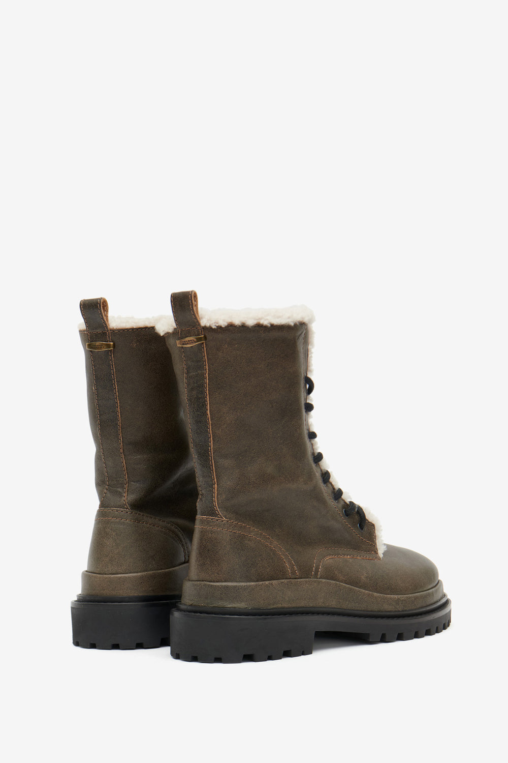 Boots ghiso en cuir fourrées - Marron vintage - Woman - 2