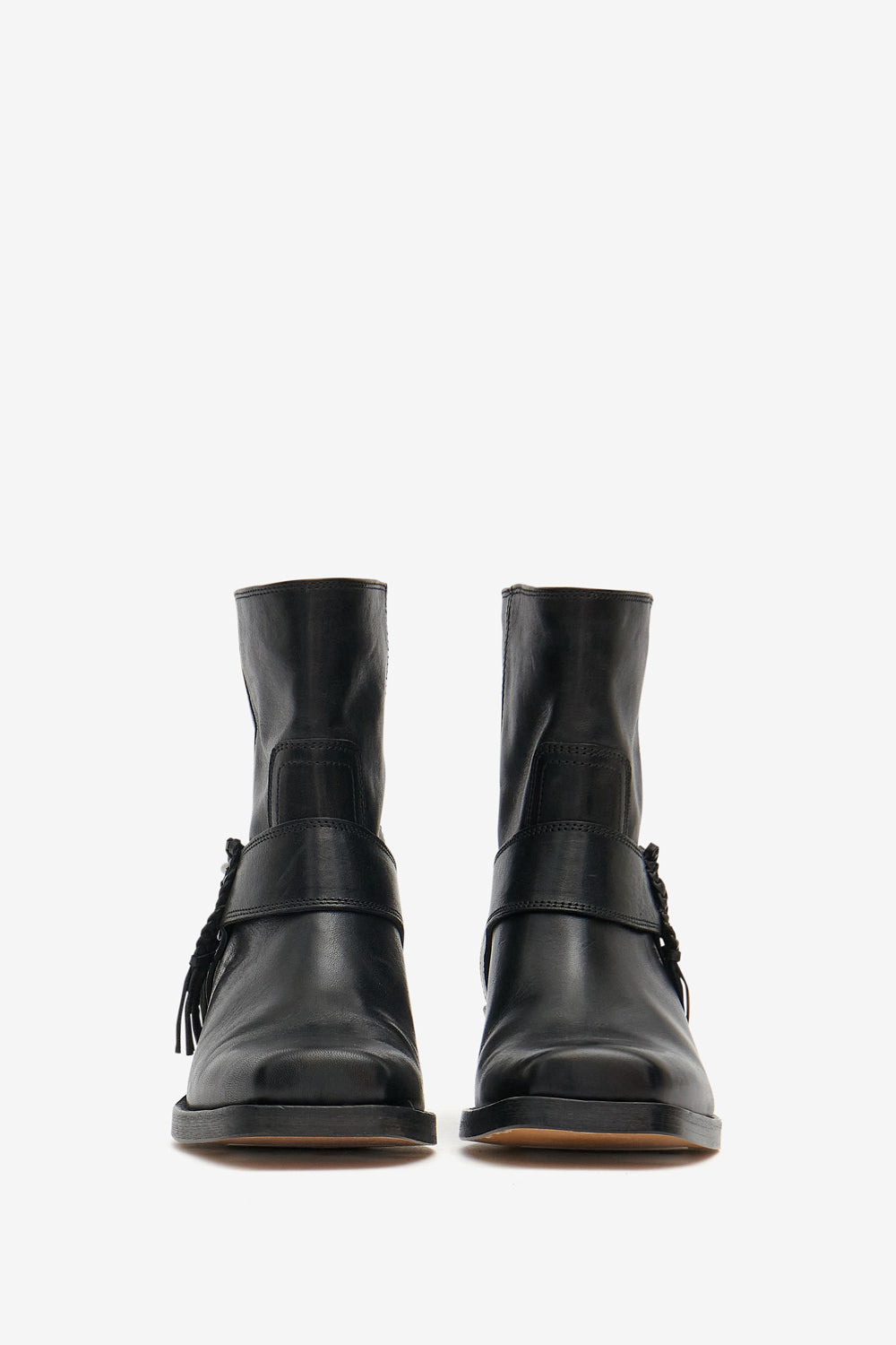 Boots akson gaucho en cuir à bouts carrés - Noir - Woman - 4
