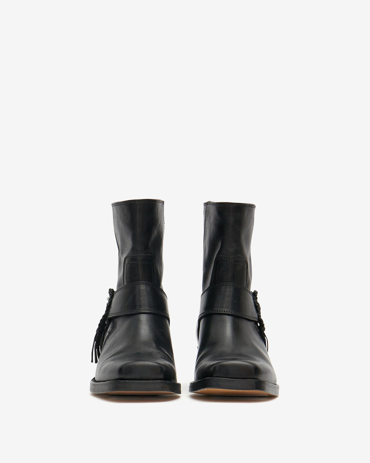 Akson gaucho square-toe leather boots - Black - Woman - 4
