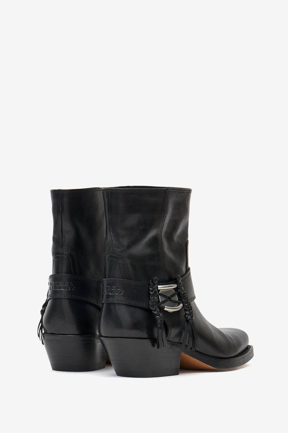 Boots akson gaucho en cuir à bouts carrés - Noir - Woman - 2