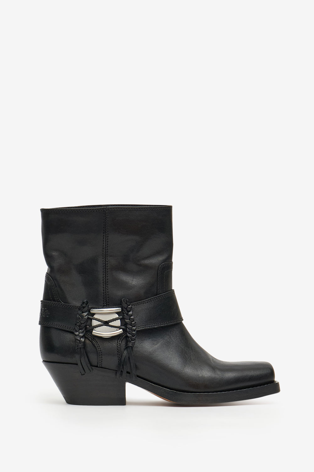 Boots akson gaucho en cuir à bouts carrés - Noir - Woman - 1