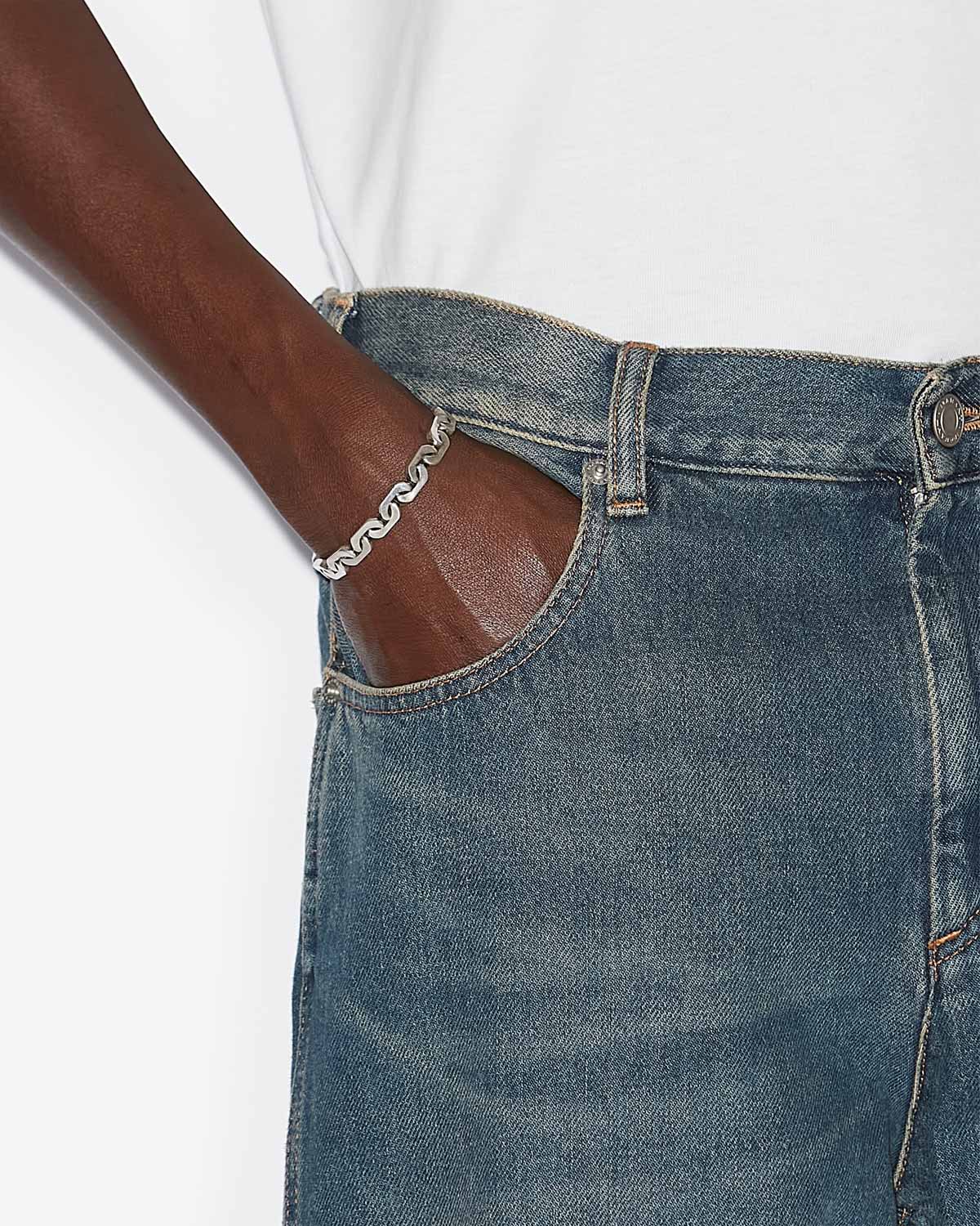 Bracciale be happy in ottone lavorato - Argento - Man - 2