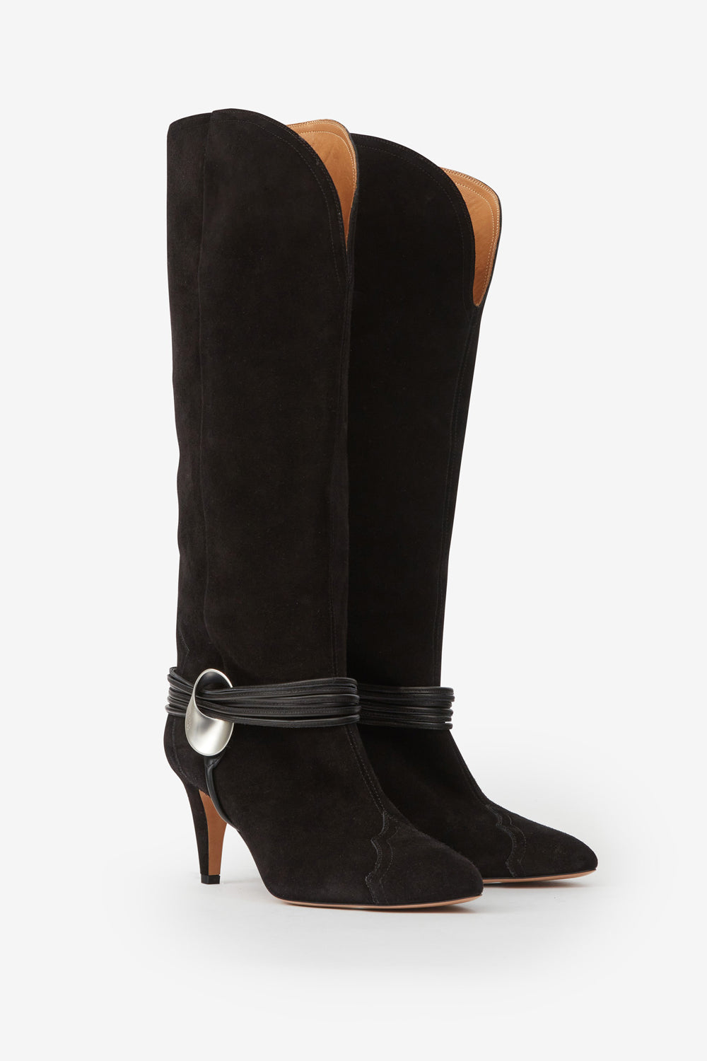 Lestany high-heeled boots - Black - Woman - 3