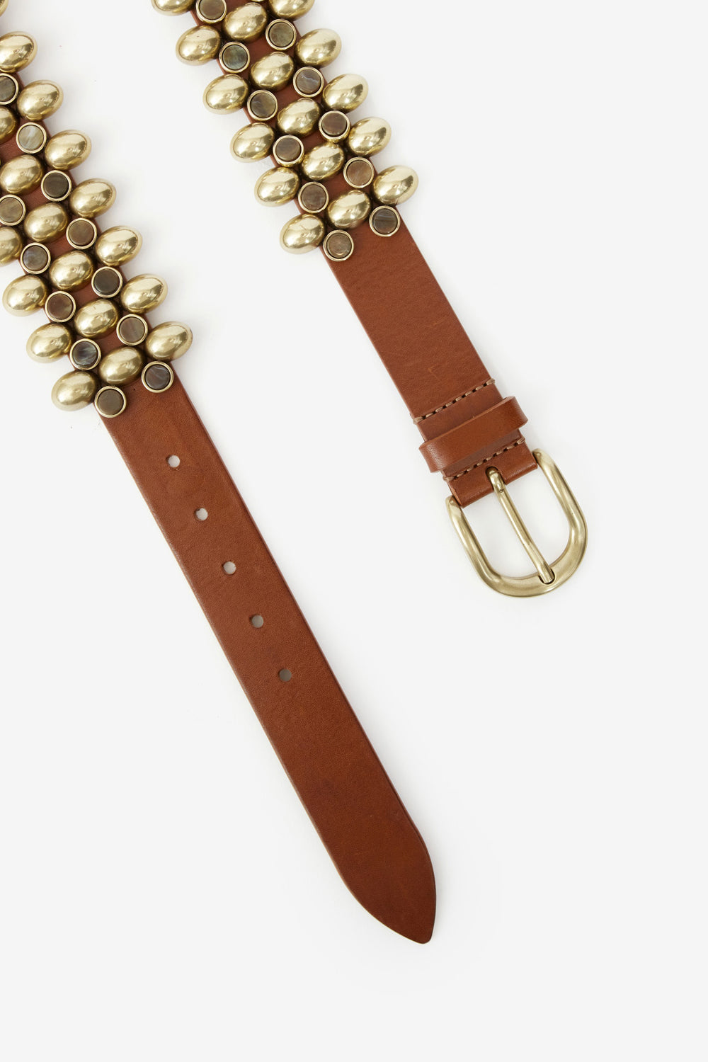 Ceinture varana en cuir et métal  - Kaki - Woman - 3