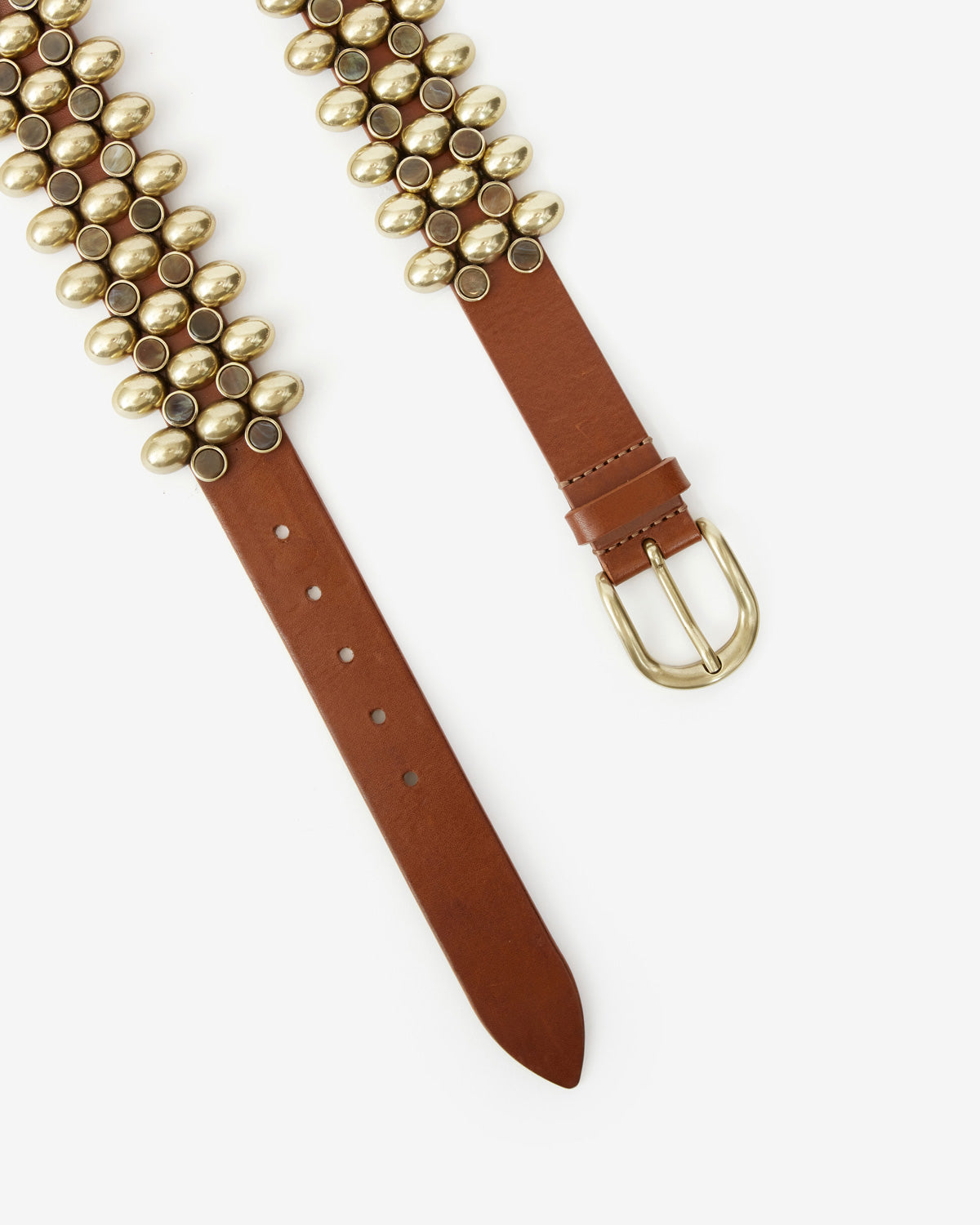 Gürtel varana aus leder und metall - Khaki - Woman - 3