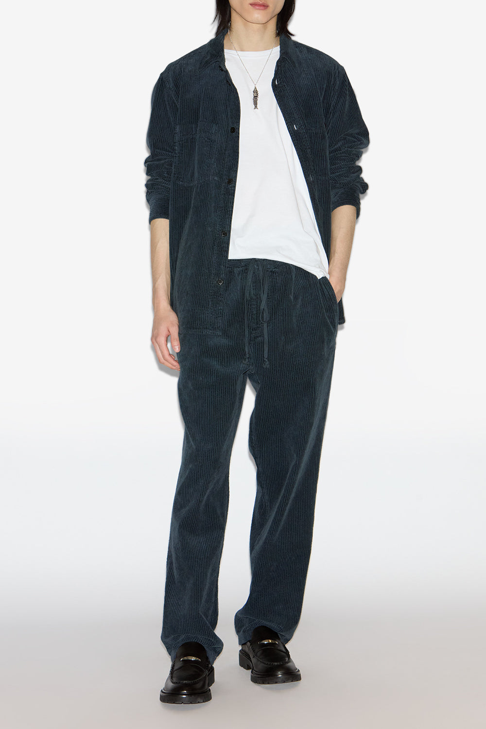 Chemise nario en velours côtelé - Storm bleu - Man - 2