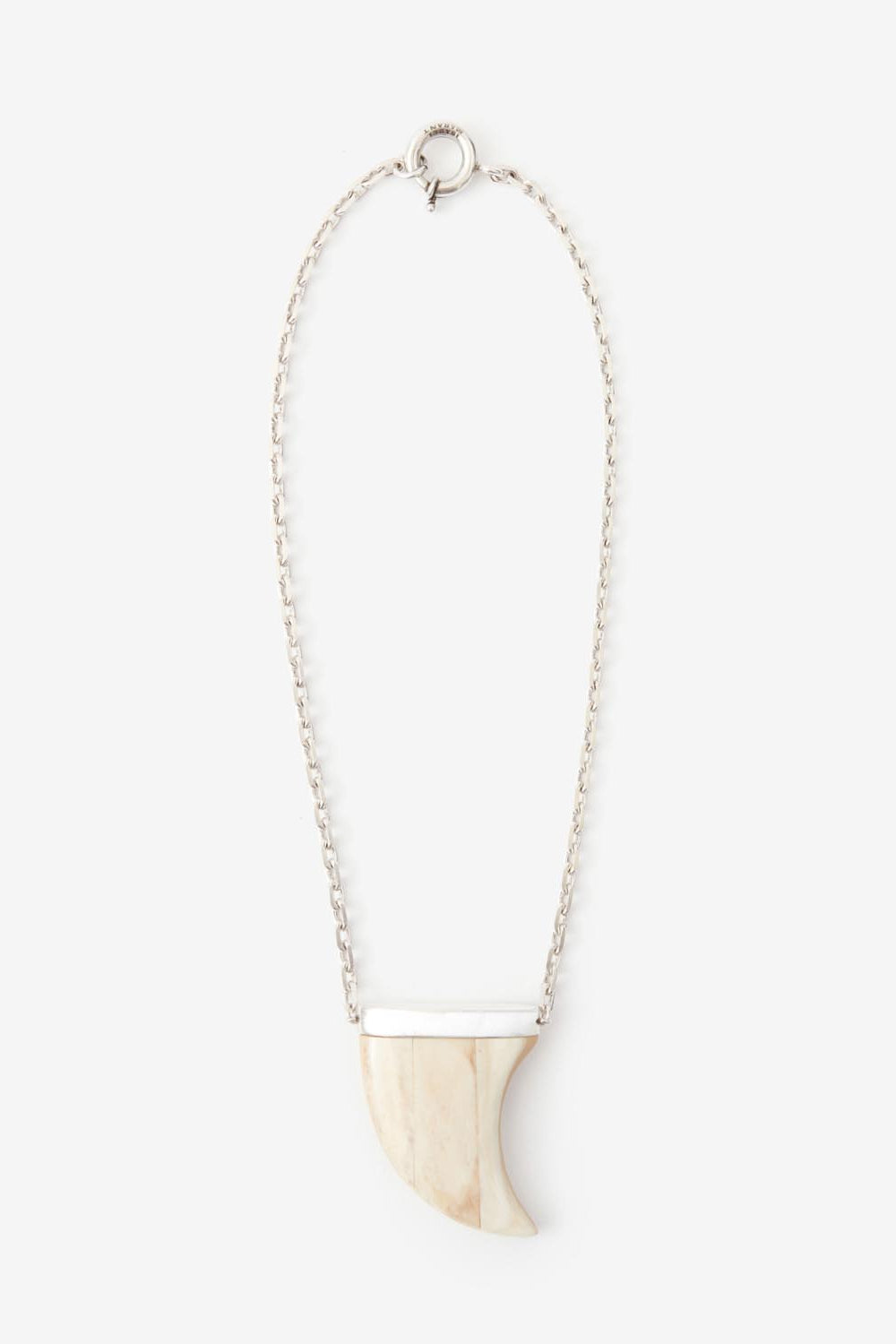 Collier ellen à pendentif en os - Écru-argenté - Woman - 1