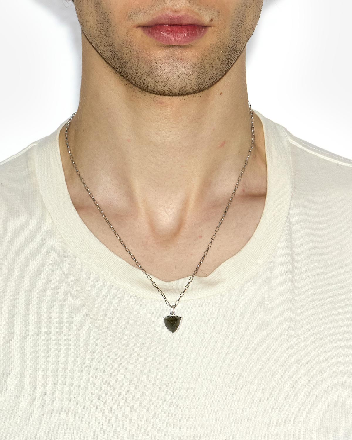 Cheerful man necklace Man Khaki-silver 1