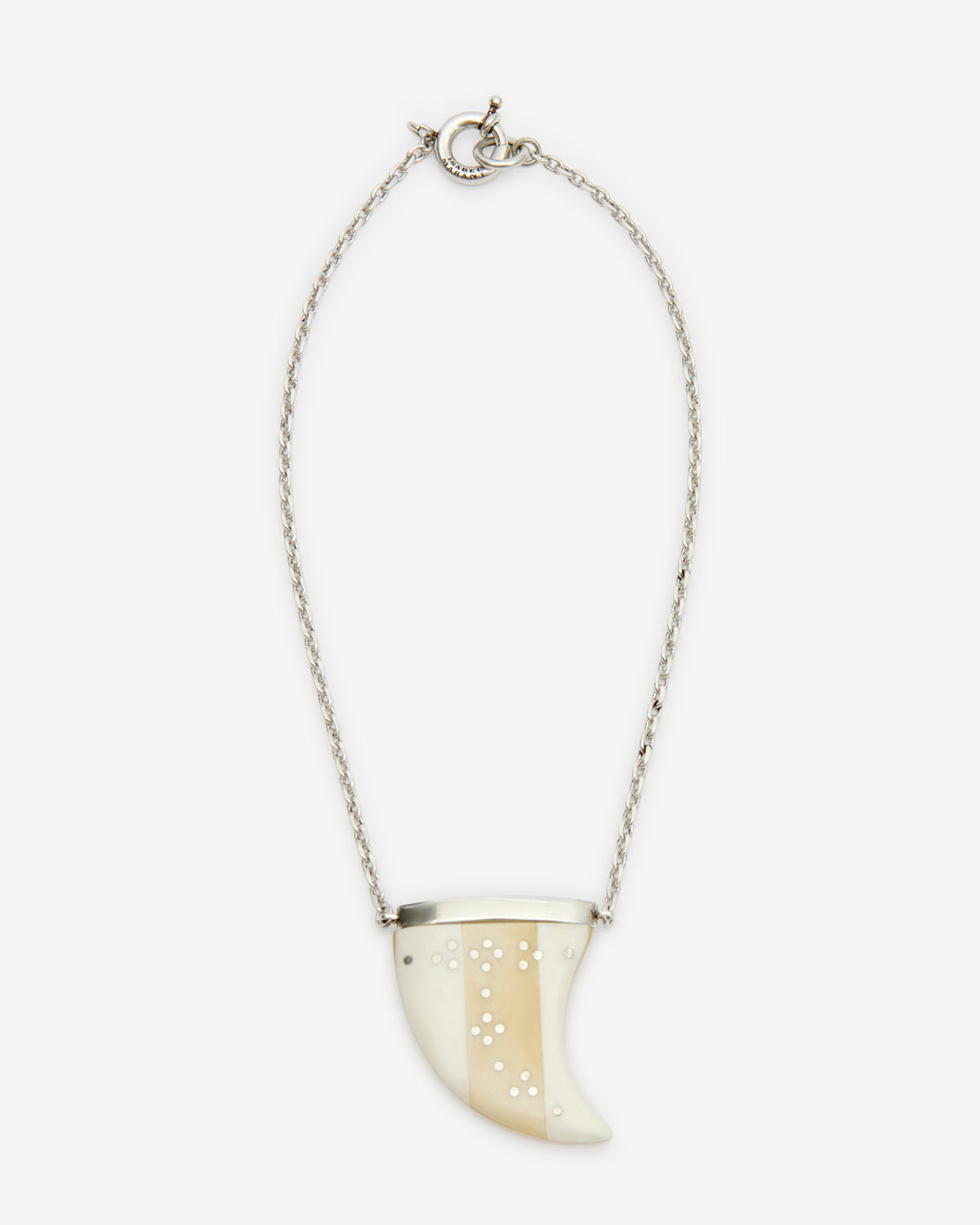 Halskette mit anhänger aus büffelhorn ellen - Ecru-silver - Woman - 1