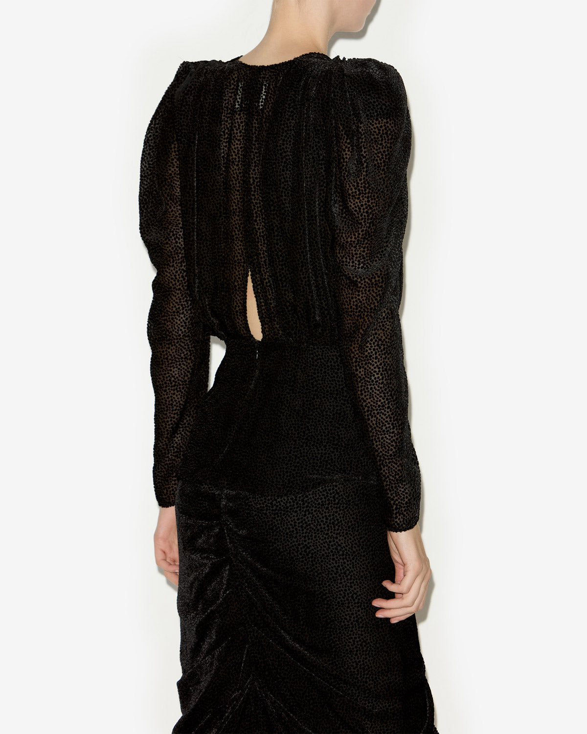 Blusa marlin in velluto devoré - Nero - Woman - 4