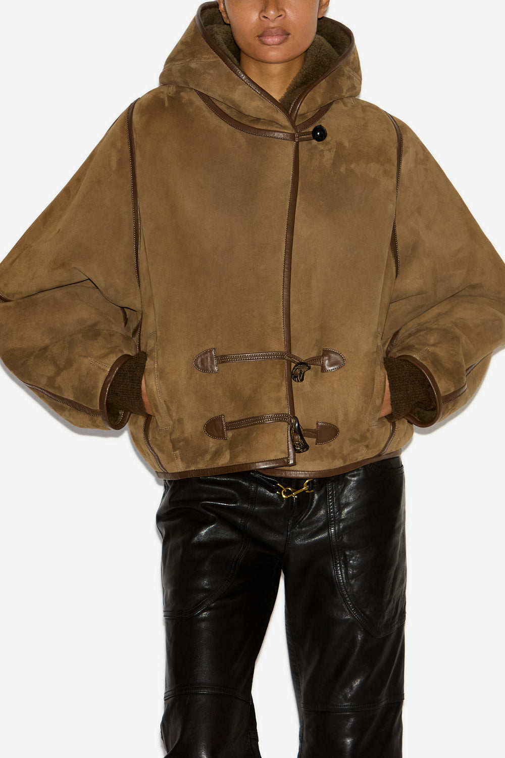 Cappotto amiel corto in shearling - Bronzo - Woman - 3