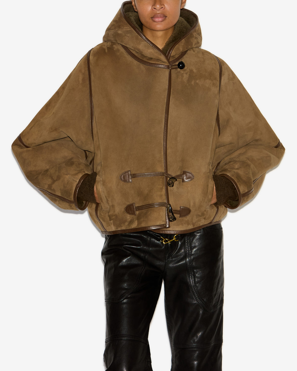 Cappotto amiel corto in shearling - Bronzo - Woman - 3