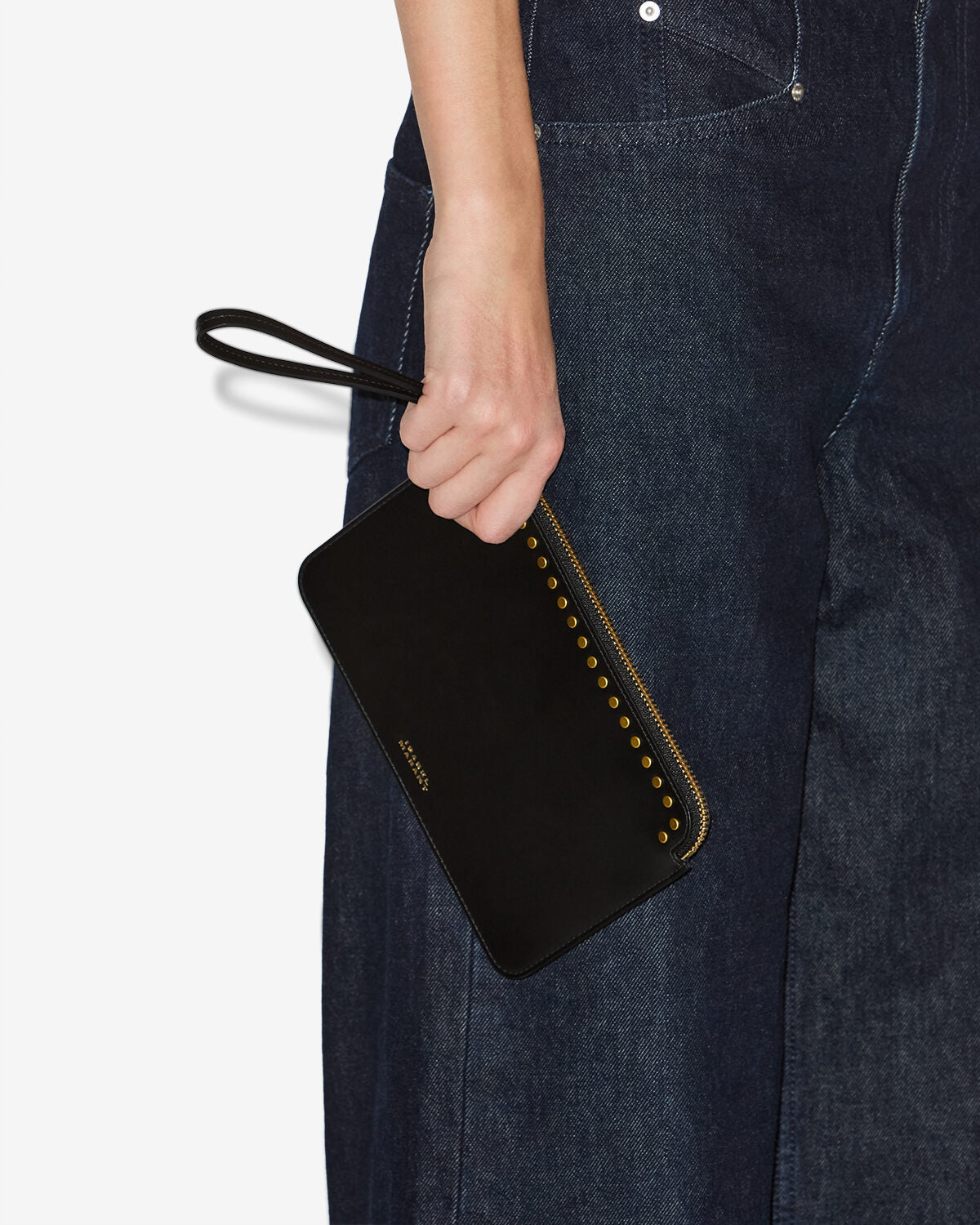 Clutch flat pouch aus leder - Schwarz - Woman - 4