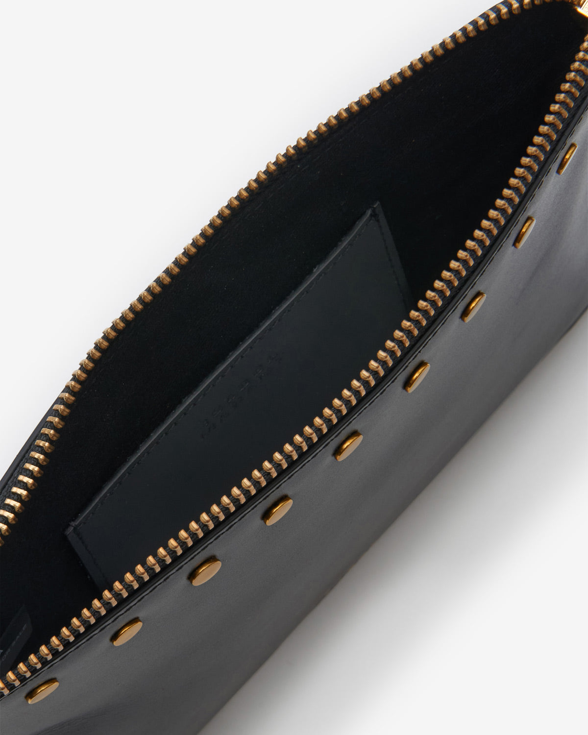 Clutch flat pouch aus leder - Schwarz - Woman - 3