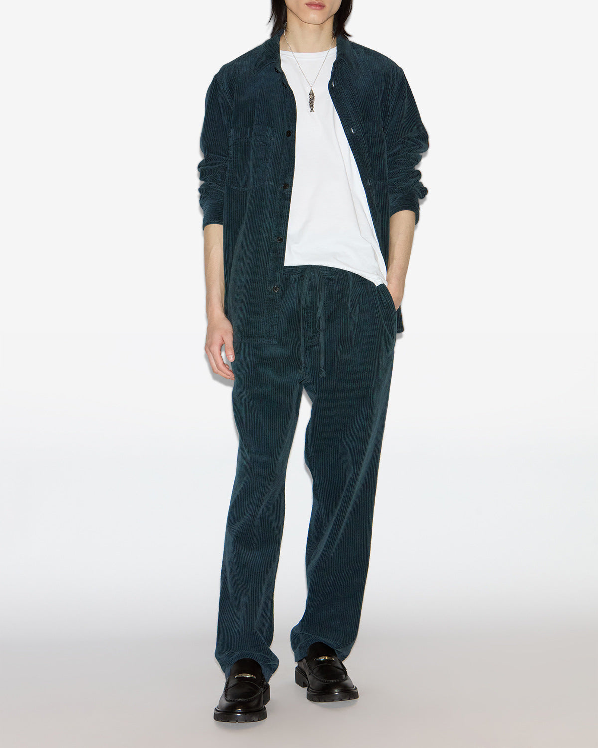Pantalon nirlen en velours côtelé - Storm bleu - Man - 1
