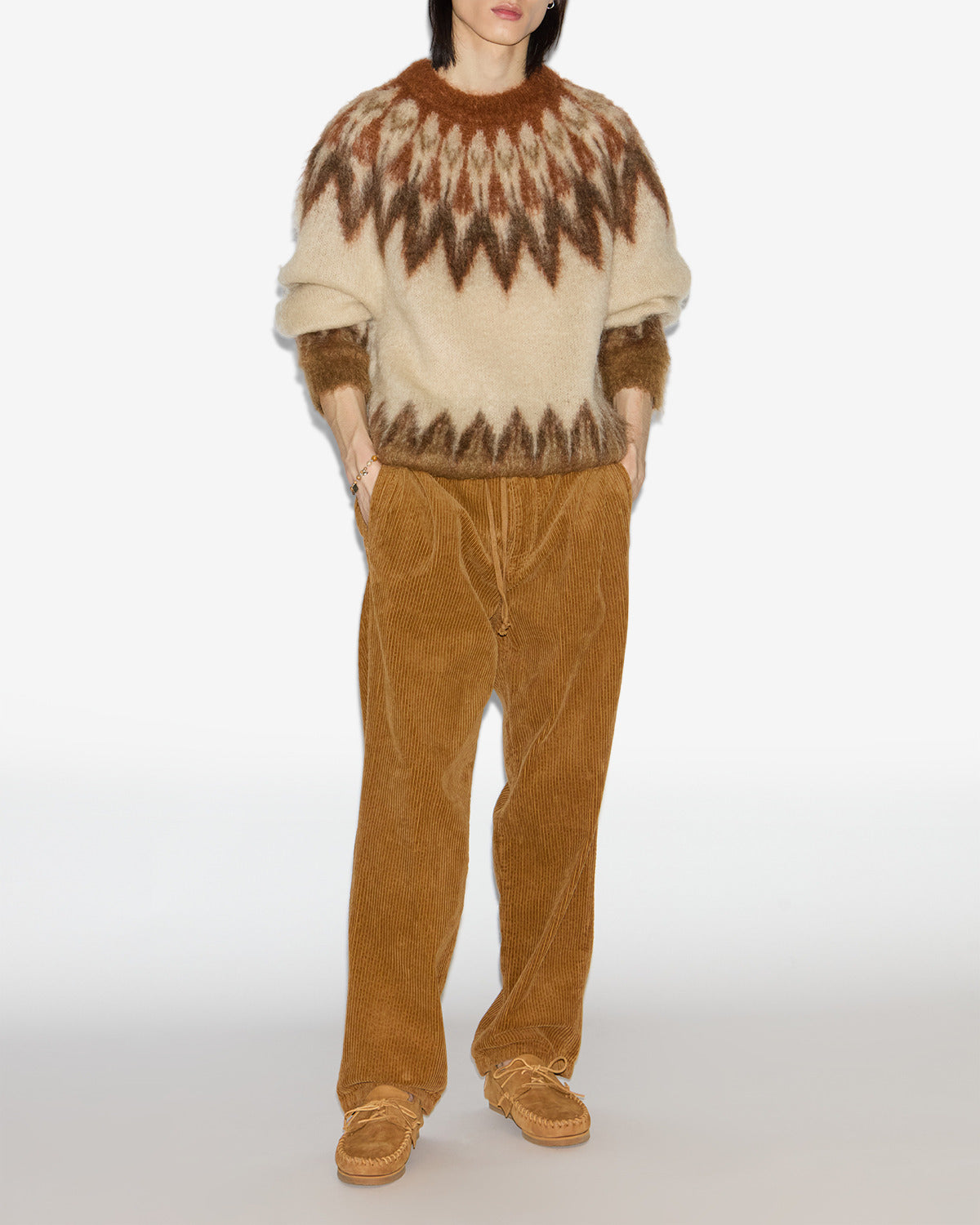 Pantaloni nirlen in velluto a coste - Camel - Man - 1