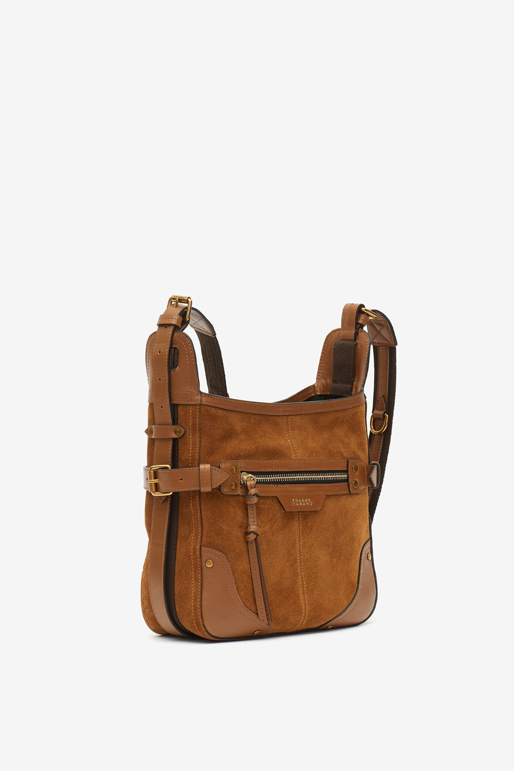 Sac sierra hobo s en cuir velours à bandoulière - Cognac - Woman - 5
