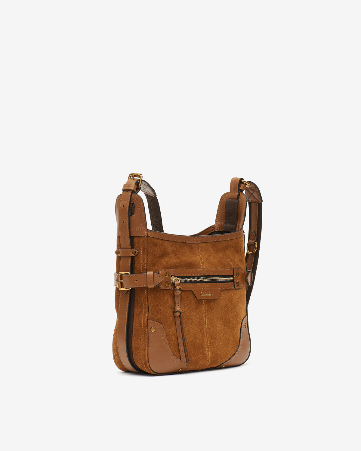 Sac sierra hobo s en cuir velours à bandoulière - Cognac - Woman - 5