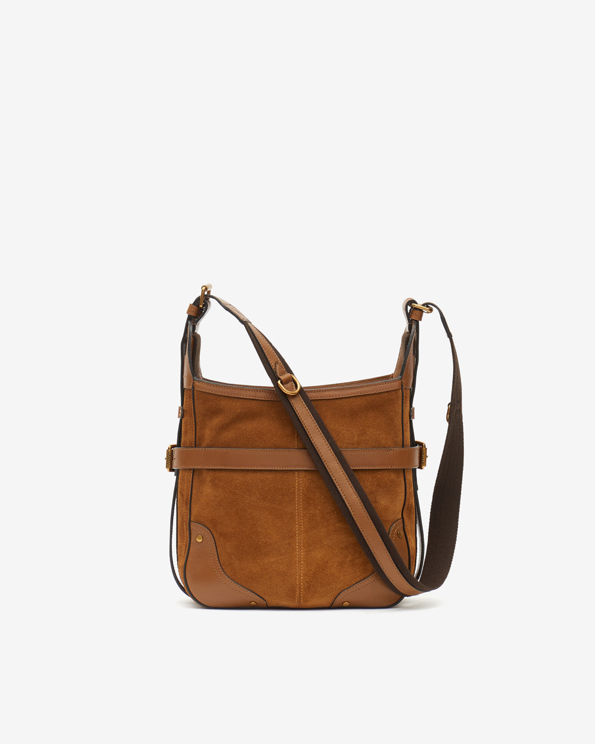 Sac sierra hobo s en cuir velours à bandoulière - Cognac - Woman - 2