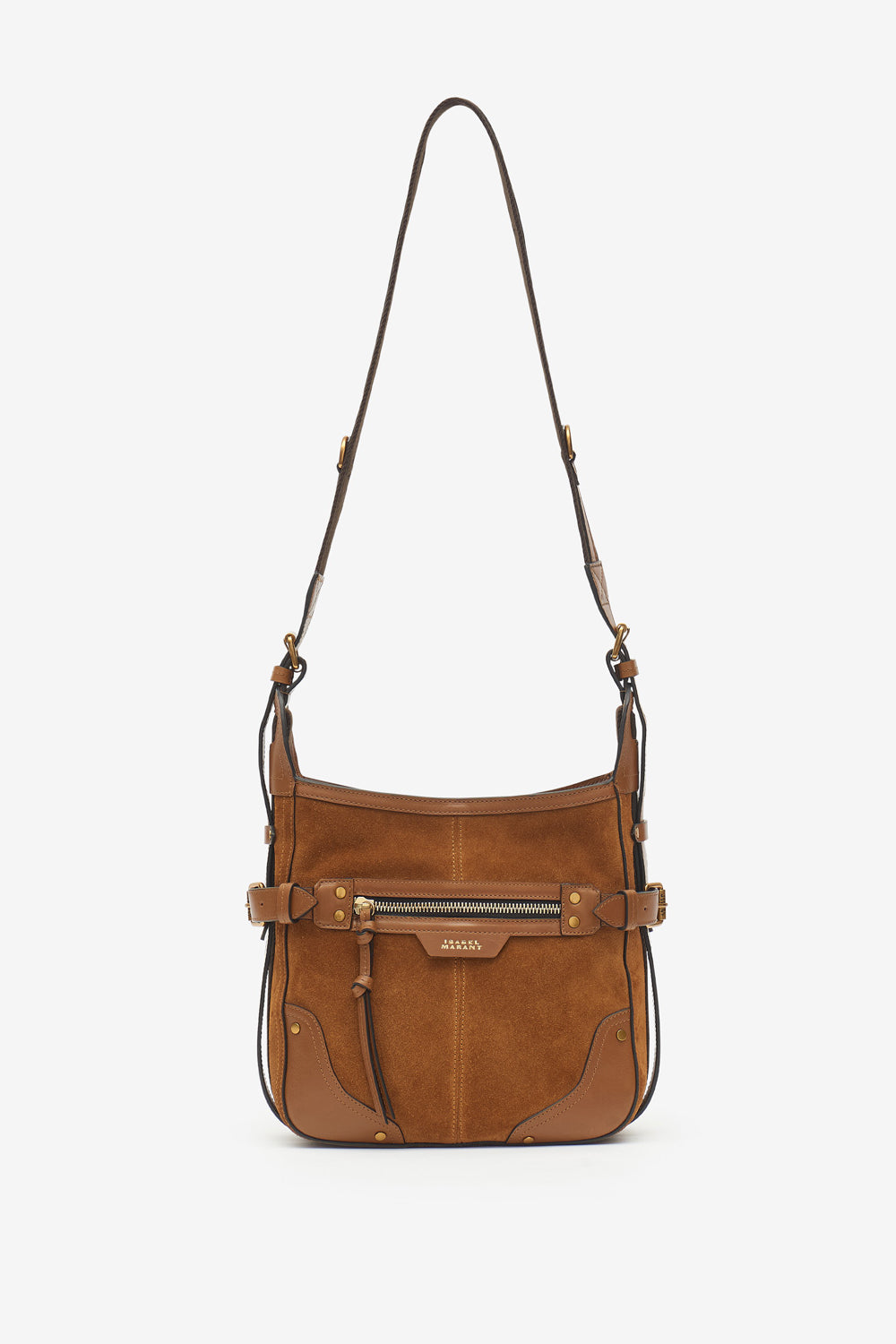 Sac sierra hobo s en cuir velours à bandoulière - Cognac - Woman - 6