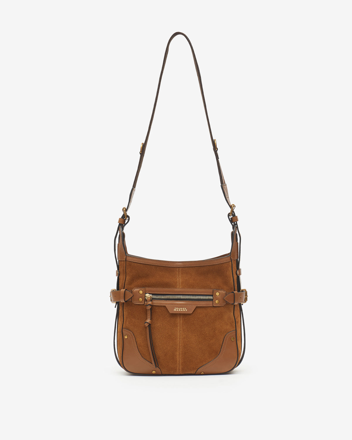 Sac sierra hobo s en cuir velours à bandoulière - Cognac - Woman - 6