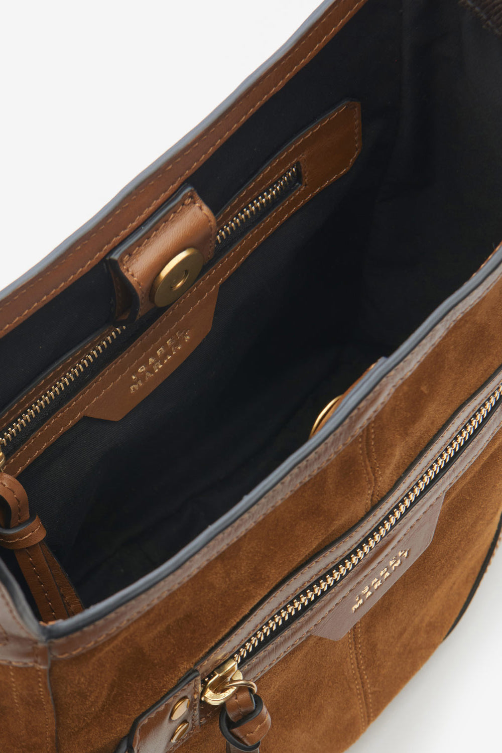 Sac sierra hobo s en cuir velours à bandoulière - Cognac - Woman - 4