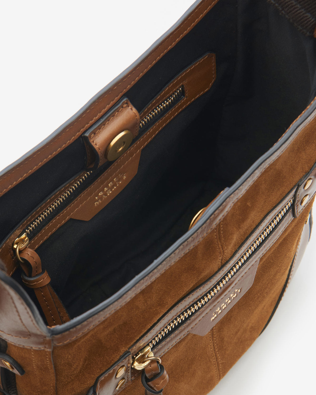 Sac sierra hobo s en cuir velours à bandoulière - Cognac - Woman - 3