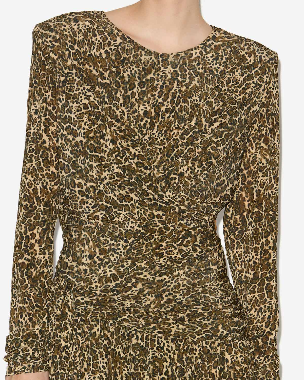 제이디(zeidi) 드레이프 레오파드 프린트 드레스 - 갈색 - Woman - 2