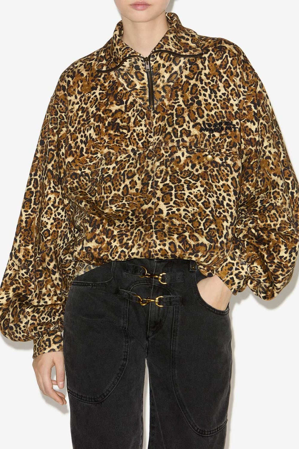 Felpa wilda a collo alto con stampa - Leopard - Woman - 4