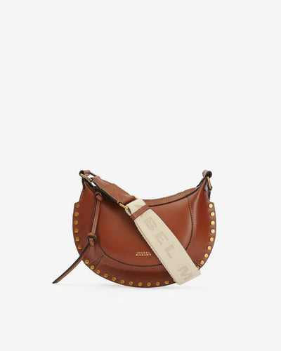 Sac baguette à bandoulière en cuir mini moon - Cognac - Woman - 1