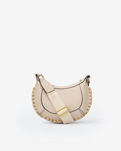 Mini moon leather shoulder baguette bag - Light beige - Woman - 4