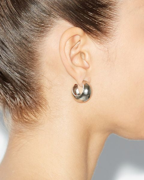 Shiny crescent earrings Woman Silver 1