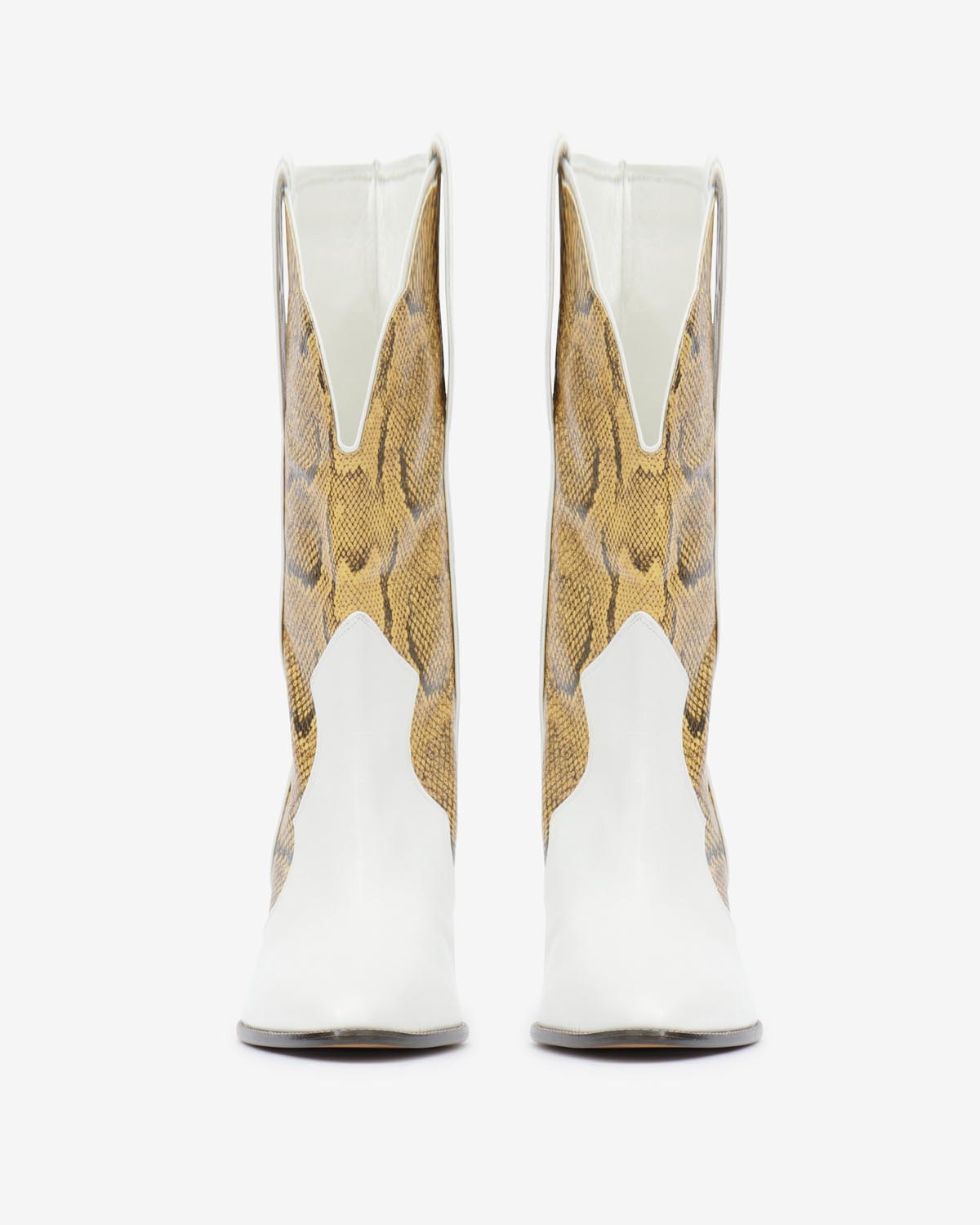 Printed leather ankle boots witney - Natural-white - Woman - 4