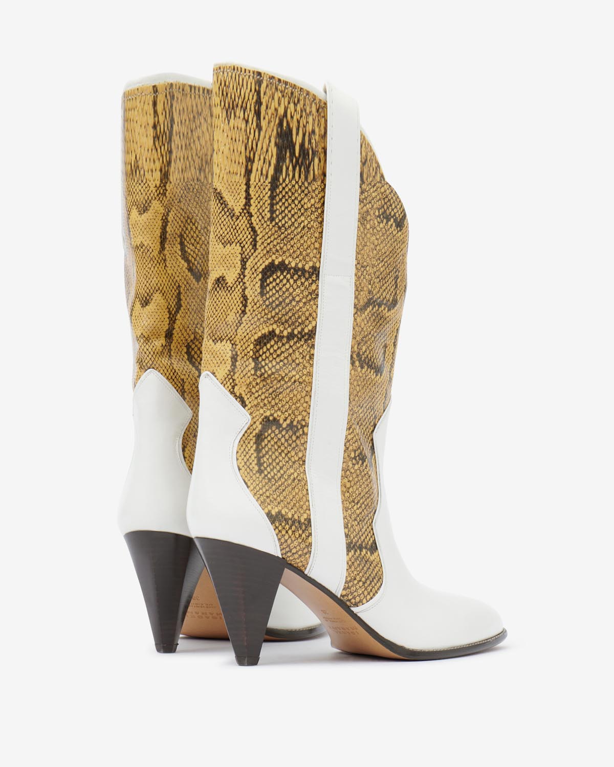 Printed leather ankle boots witney - Natural-white - Woman - 2