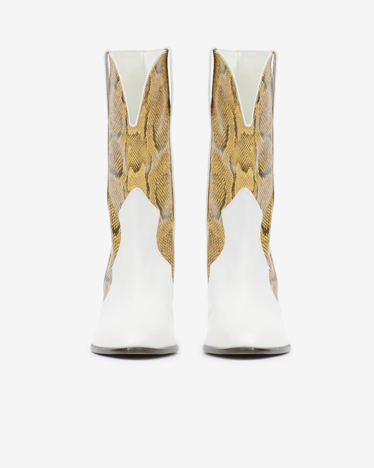 Printed leather ankle boots witney - Natural-white - Woman - 3