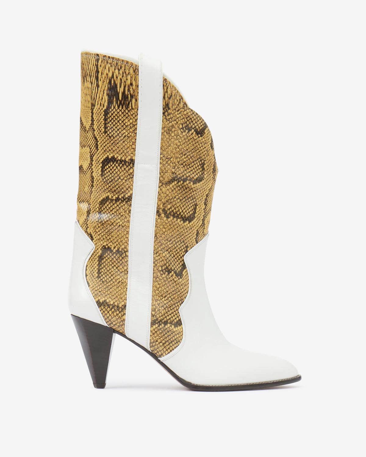 Printed leather ankle boots witney - Natural-white - Woman - 1
