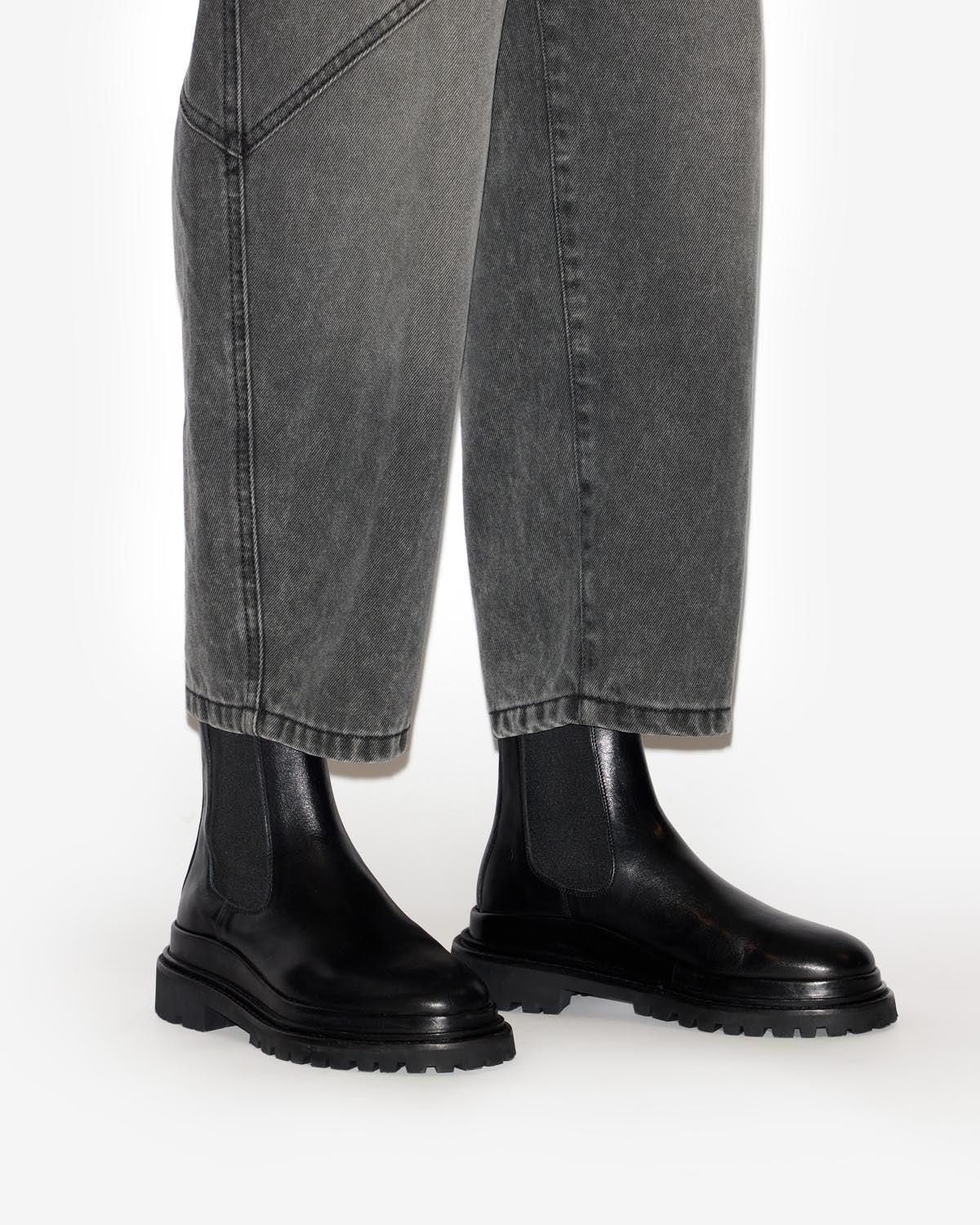 Ceilee leather ankle combat boots - Black - Woman - 5