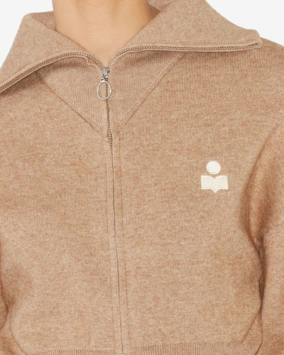 Cardigan oxane court en maille - Camel - Woman - 4